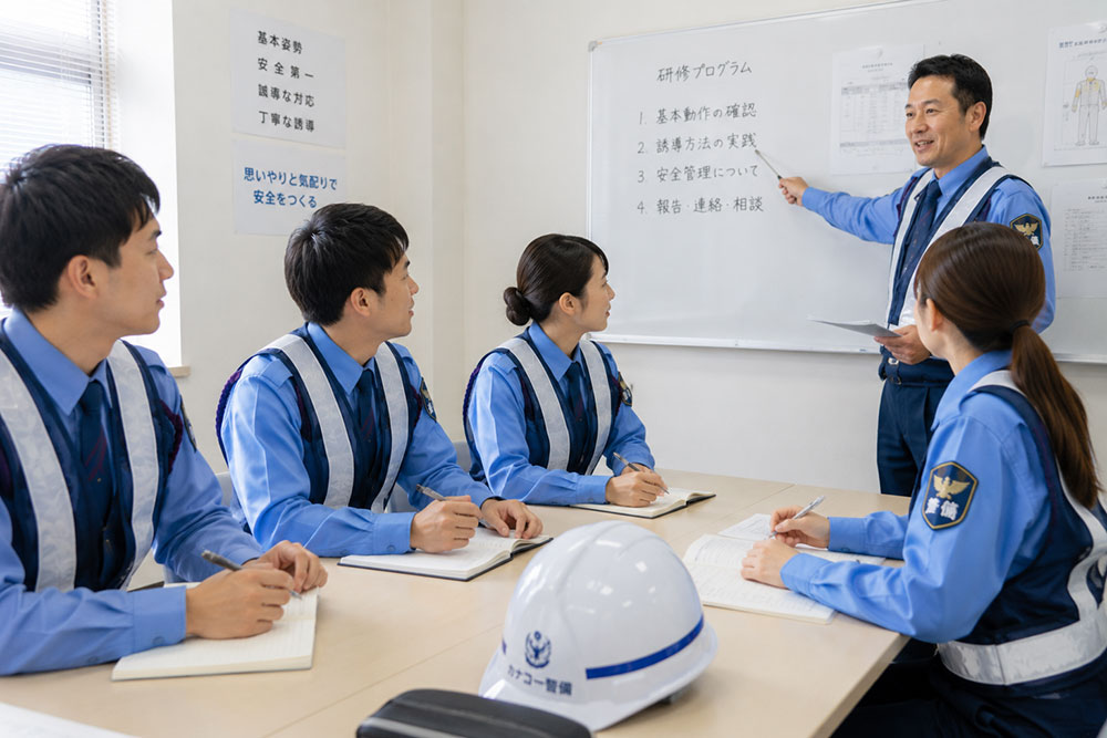 研修中の警備員
